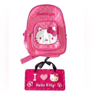 Hello Kitty Bundle w/ Mini Backpack & Sanrio Hello Kitty Ceramic Wall Plaque